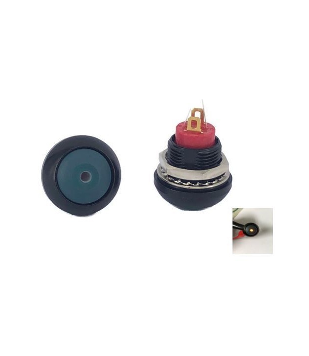 Illuminated Push Button Switch Momentary SPST Green Flat Cap with LED Yellow Color
