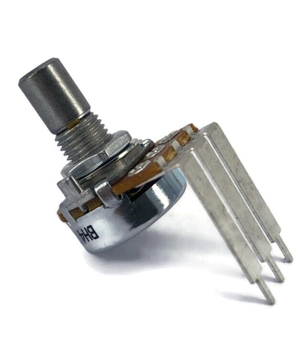 TAYDA 100K OHM W-Taper Taper Potentiometer PCB Mount Round Shaft Dia: 6.35mm