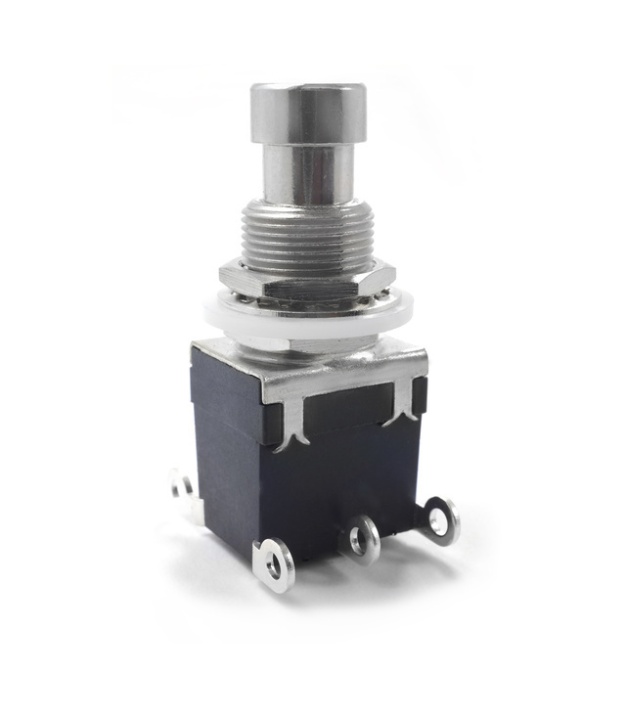 2PDT DPDT Latching Stomp Foot / Pedal Push Button Switch Solder Lugs