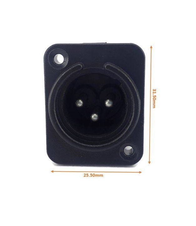 3 Pin XLR Male Panel Mount Chassis Socket