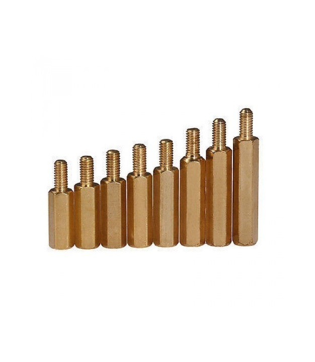 Brass Standoff Spacer Golden Screw Hex Male M3x50mm