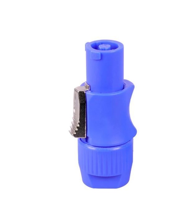 3 Pins Powercon Male Chassis Panel Mount Blue Color 20A 250V