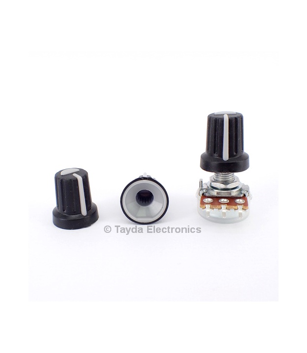 Black Plastic Knob with Grey Pointer