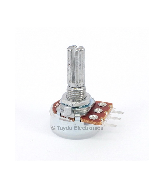 100K OHM W-Taper W100K Tone Control Potentiometer Center Detent PCB Mount Knurled Shaft Dia: 6mm Total Shaft Length:20 mm