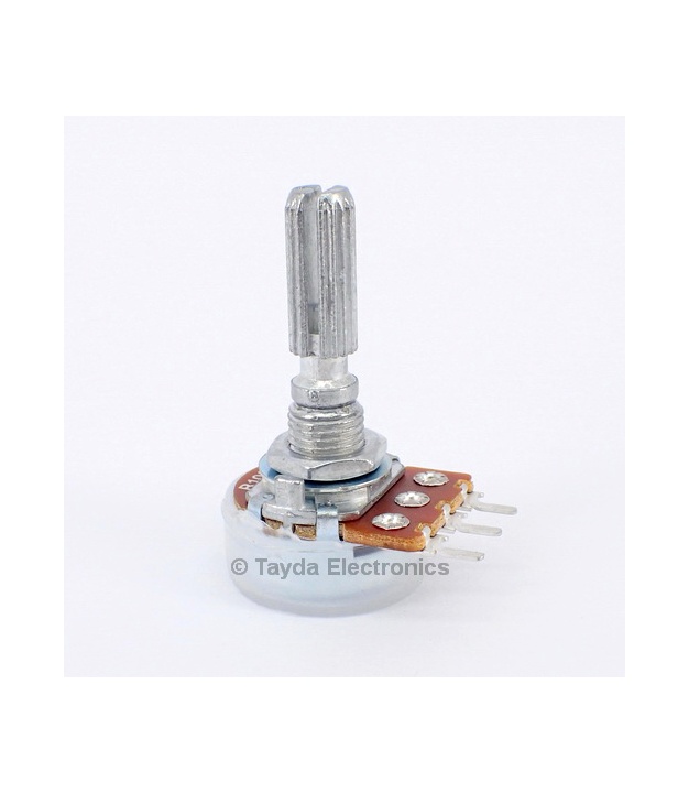 100K OHM W-Taper W100K Tone Control Potentiometer Center Detent PCB Mount Knurled Shaft Dia: 6mm Total Shaft Length:25 mm