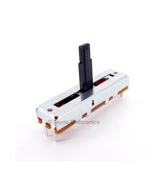 100K OHM W-Taper W100K Slide Potentiometer Center Detent PCB Mount Plastic Shaft Lever Height: 15mm