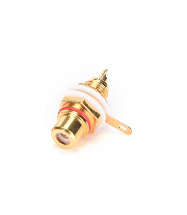 RCA Female Plug Socket Connector Gold plated White Loop Red