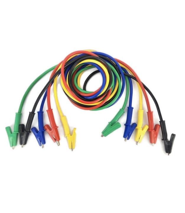 1M Crocodile to Crocodile Alligator Clips 5 Pieces