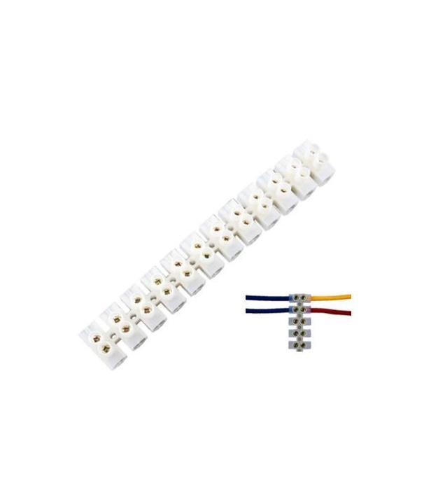12 Way 30A 380V Barrier Screw Terminal Block Wire Connector Strip 