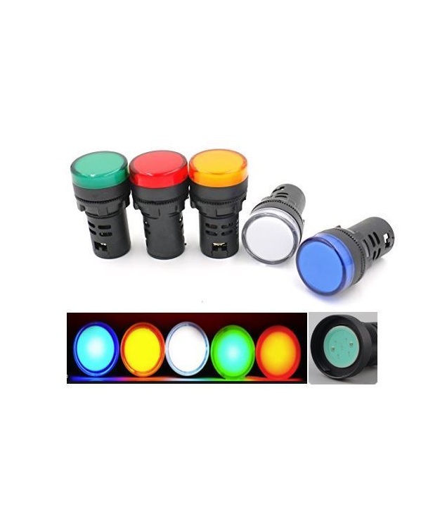 22mm Blue Led Indicator Pilot Lamp Panel Mount 24V