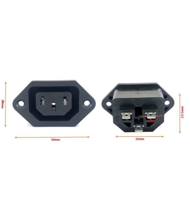 AC Power Socket Female Connector 3 Pins IEC320 10A 250V
