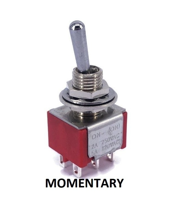 Mini Toggle Switch 1M Series Momentary DPDT On-(On)