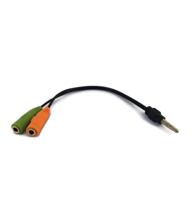 Adapter 3.5mm Male Mic/Audio to Female 3.5mm Mic and Female 3.5mm Audio Splitter Cable
