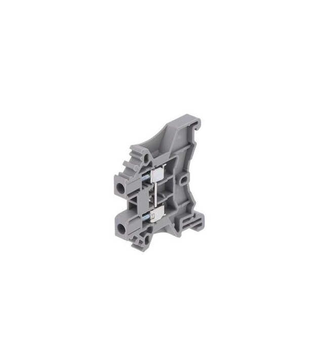 Din Rail Terminal Block 1 Poles Pitch 5.10mm Gray Color 600V 25A 26-12AWG