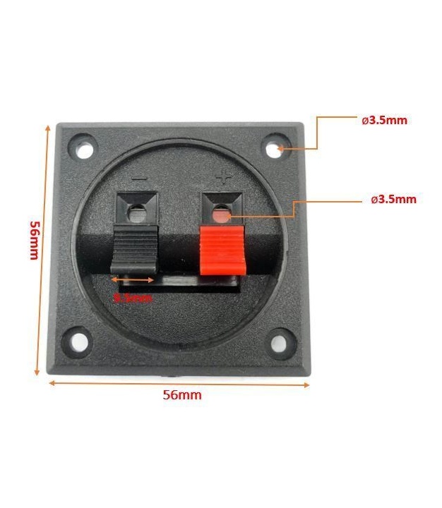 2 Way Speaker Terminal Square 56x56mm
