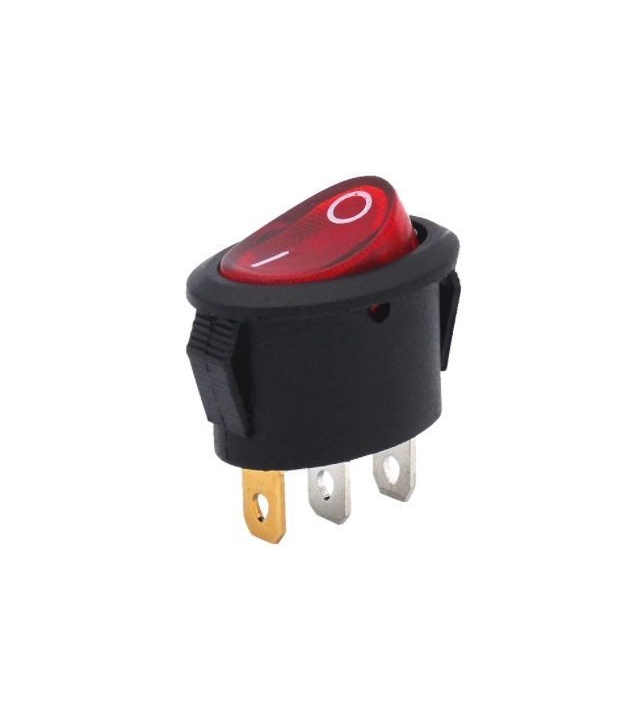 Oval Rocker Switch Red ON/OFF SPST (with lamp) 220VAC 