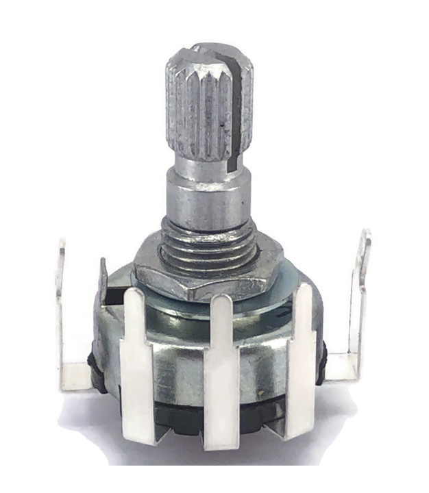 10K OHM Linear Taper Potentiometer On-Off Switch PCB Mount Knurled Shaft Dia: 6mm