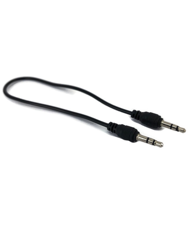 3.5mm To 3.5mm Stereo Cable Black Color Total Length 35cm