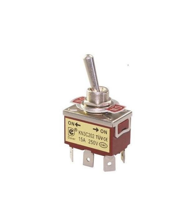 Toggle Switch DPDT On-On 15A 250V PCB Terminal