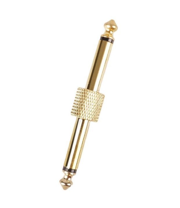  6.35mm 1/4" Male to Male Coupler Adaptor Straight Type Gold Plated