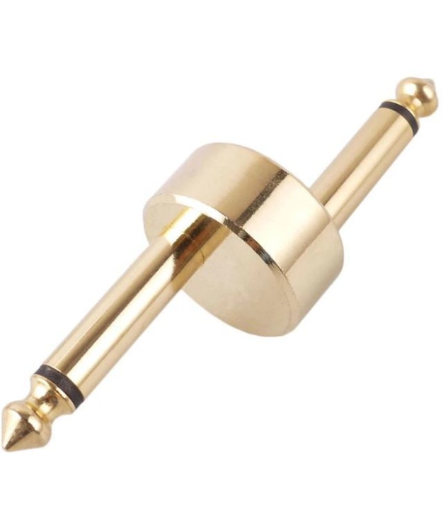  6.35mm 1/4" Male to Male Coupler Adaptor Z Type Gold 