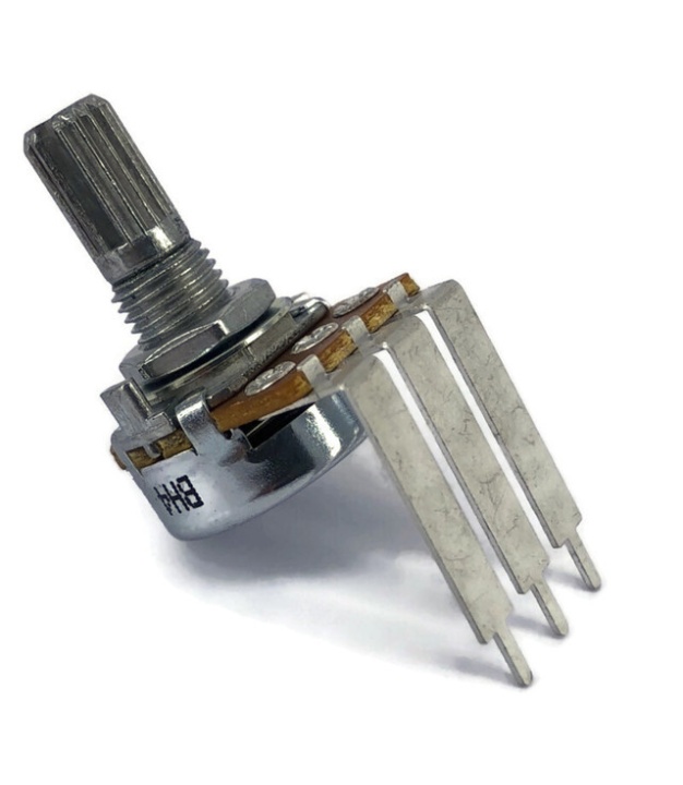 100K OHM Logarithmic Taper Potentiometer Spline Shaft PCB Mount