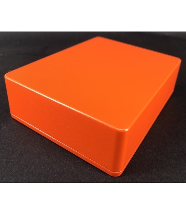 1590BB Style Aluminum Diecast Enclosure MATTE ORANGE SAND TEXTURE