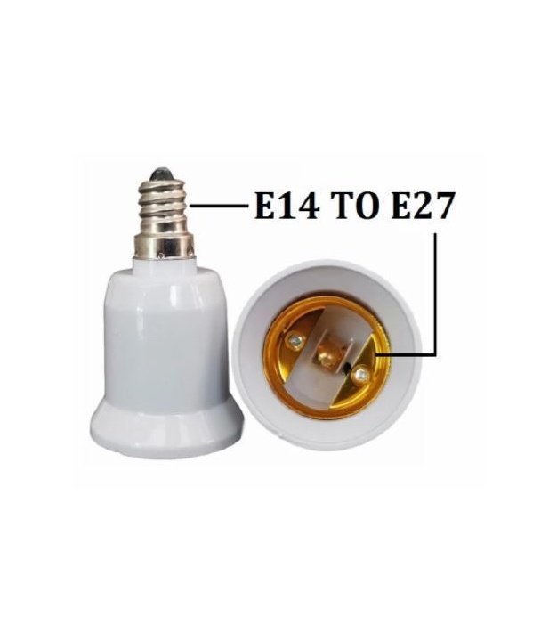 E14 To E27 Socket LED Lamp Adapter White Color Gold Plated