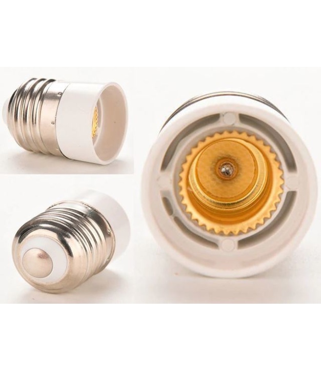 E27 To E14 Lamp LED Holder Adapter White Color Gold Plated