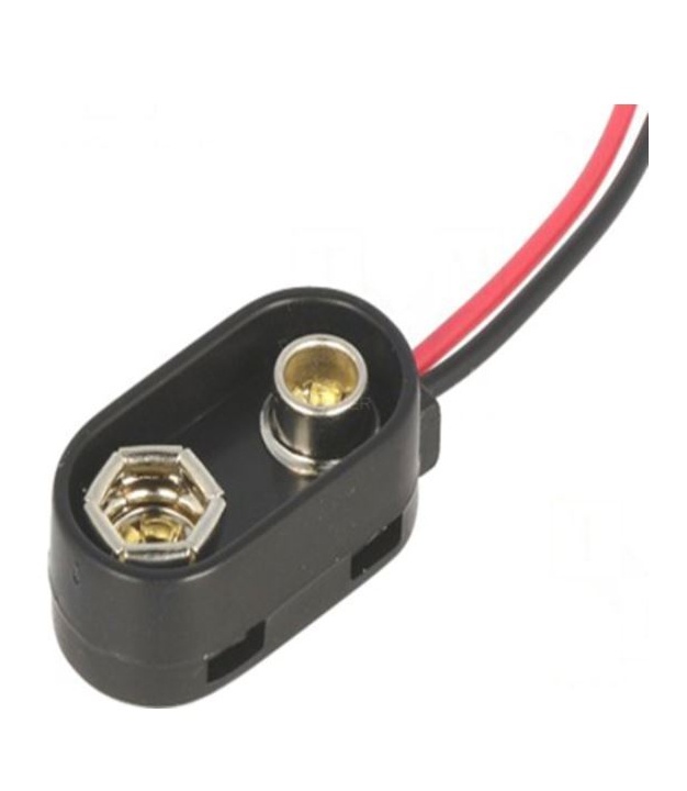9V 9-Volt Battery Clip / Connector Snap Black Color with wire Leads