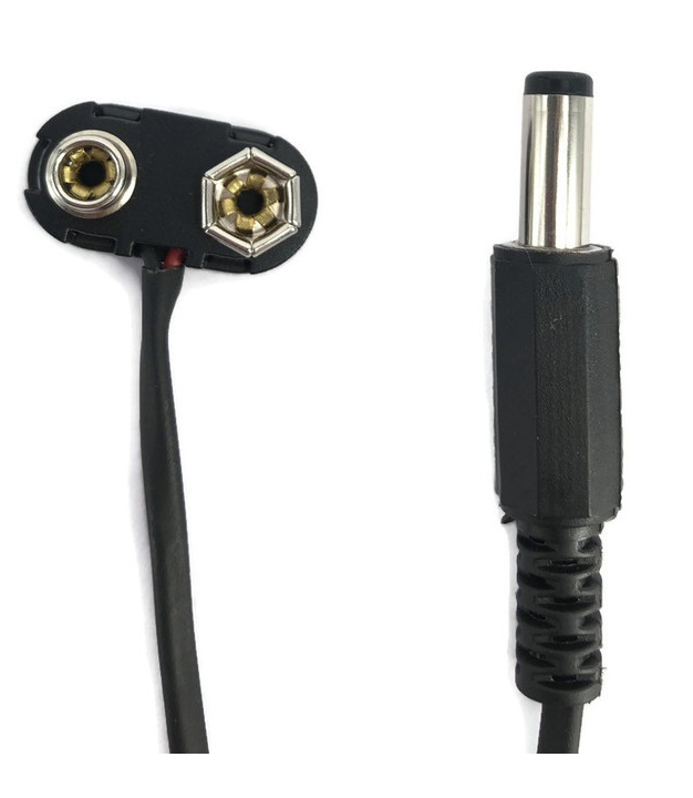 9V 9-Volt Battery snap Connector with 2.5mm DC plug T Type