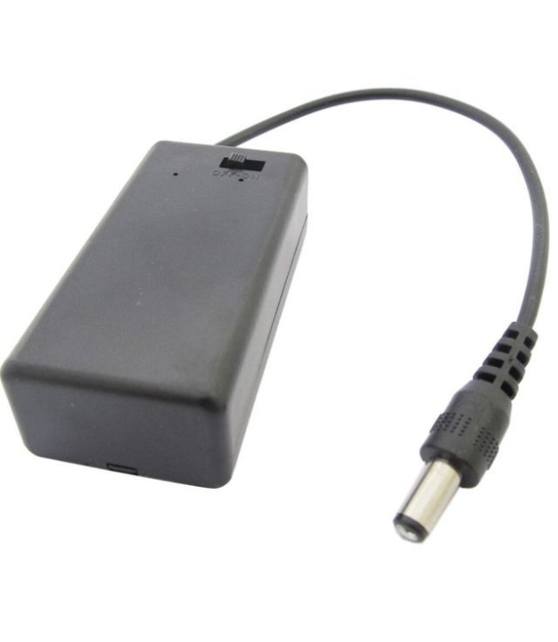 9V 9-Volt Battery Holder Black with Cover and ON/OFF Switch with 2.1mm DC plug