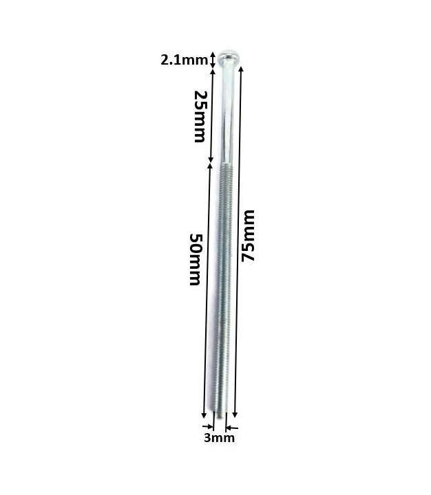M3 Steel Screw Half Thread Cross Round Head M3x75mm