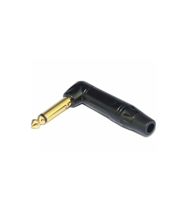 6.35mm 1/4" Right Angle Mono Plug Connector Gold Plated