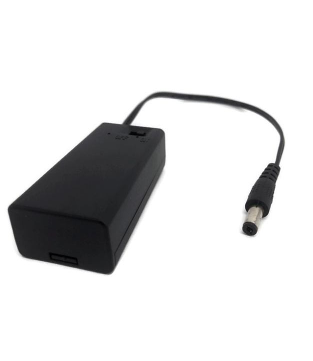9V 9-Volt Battery Holder Black with Cover and ON/OFF Switch with 2.1mm DC plug Positive polarity