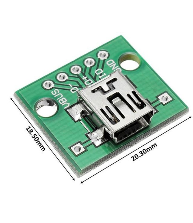 Mini USB to DIP 2.54mm Adapter 5 Pin Connector