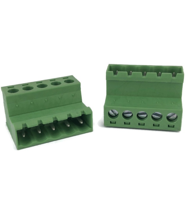 5 Pin Male Pluggable Screw Terminal Block 5.08mm Butting Style