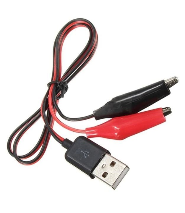 Alligator Clip to USB Male Connector Adapter Total Length 60cm