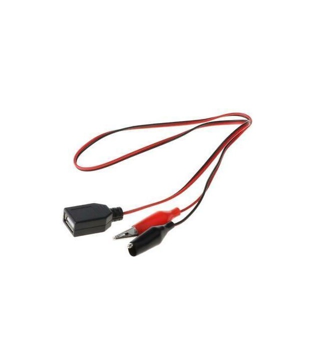 Alligator Clip to USB Female Connector Adapter Total Length 60cm