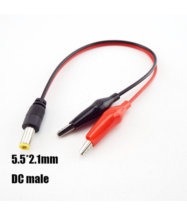  	5.5*2.1mm Male plug to Alligator Clips Cable Connector Total Length 25cm