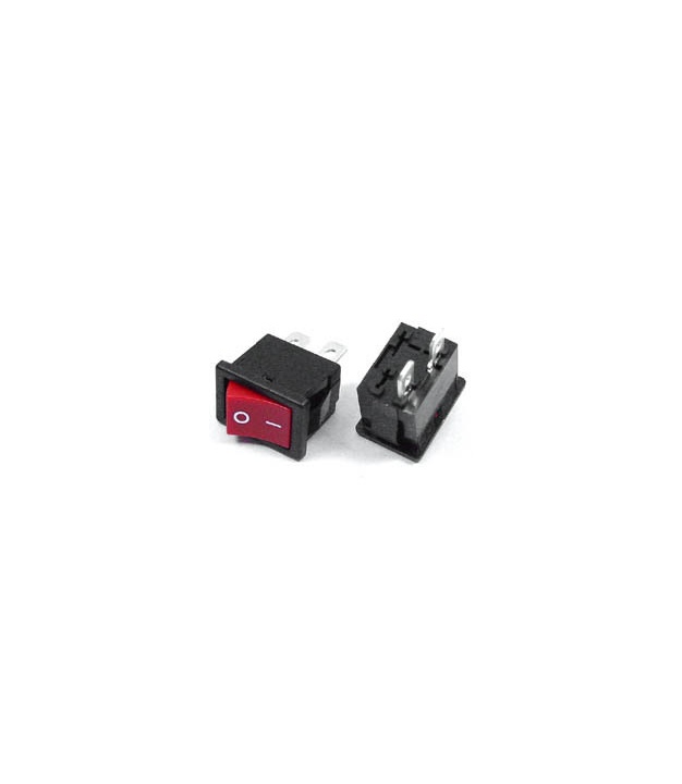 Rocker Switch Red ON/OFF SPST 6A 250VAC Panel Mount, Snap-In