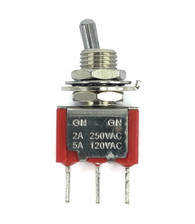 Mini Toggle Switch 1M Series SPDT On-On Short Lever PC Thru-Hole