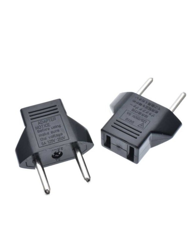 US To EU Plug Power Adapter Black color 6A 250V