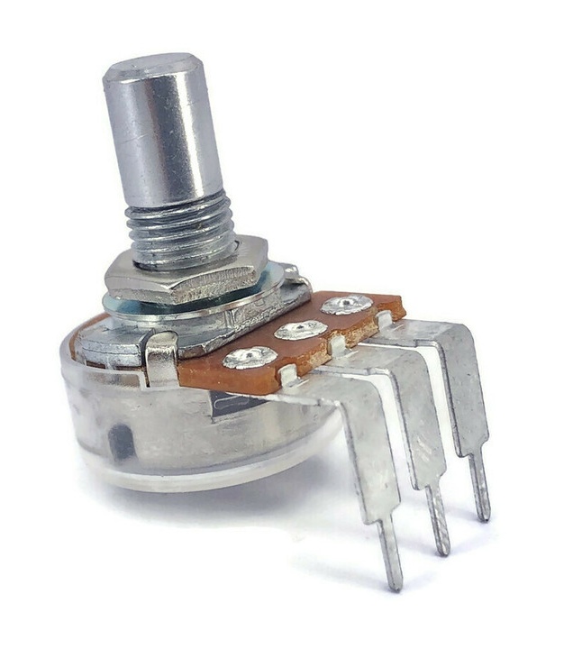 TAYDA 100K OHM Linear Taper Potentiometer PCB Mount Round Shaft Dia: 6.35mm