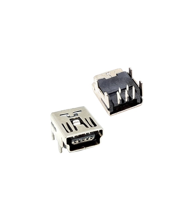 Mini USB 2.0 Type B Receptacle Connector Right Angle 5 Pins