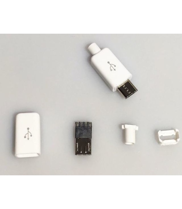 Mirco USB Connectors Jack Male 4 Pin White Color