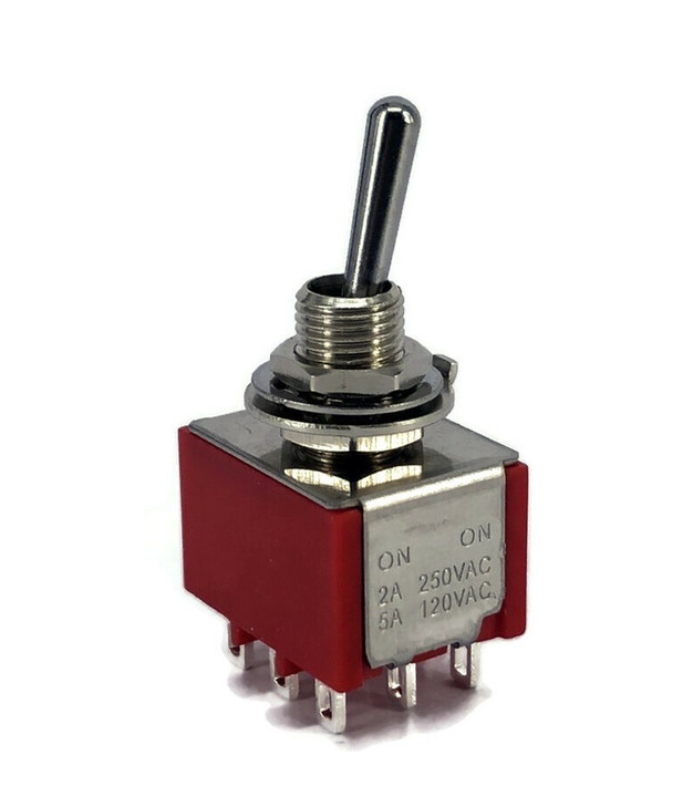 Mini Toggle Switch 1M Series 3PDT On-On