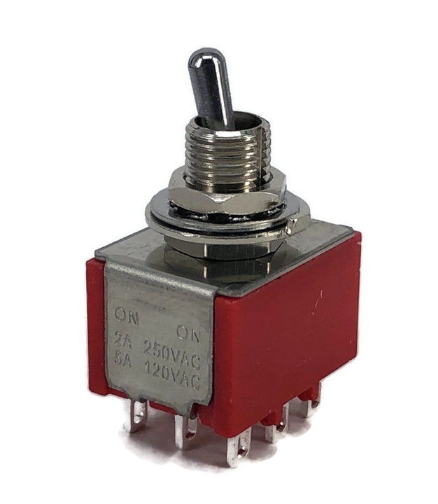 Mini Toggle Switch 1M Series 3PDT On-On Short Handle