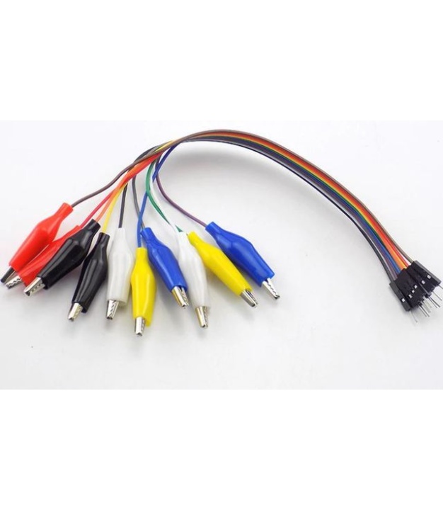 Alligator Clip to Male Jumper Wire 10 lines AWG24 200mm
