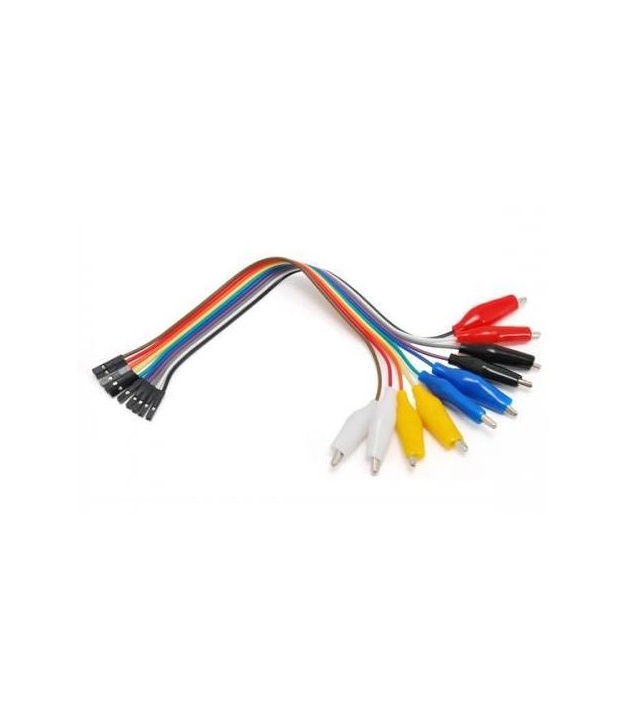 Alligator Clip to Female Jumper Wire 10 lines AWG24 200mm